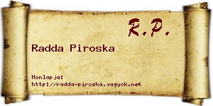 Radda Piroska névjegykártya